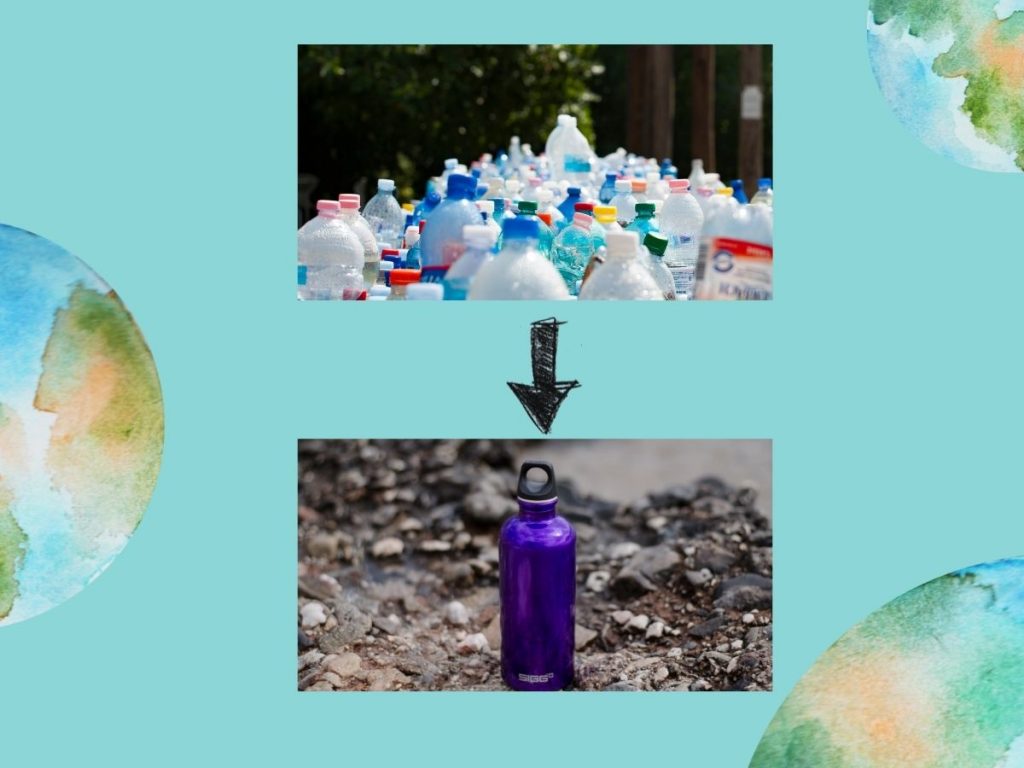 zero waste plastic bottles replaced by a refillable flask